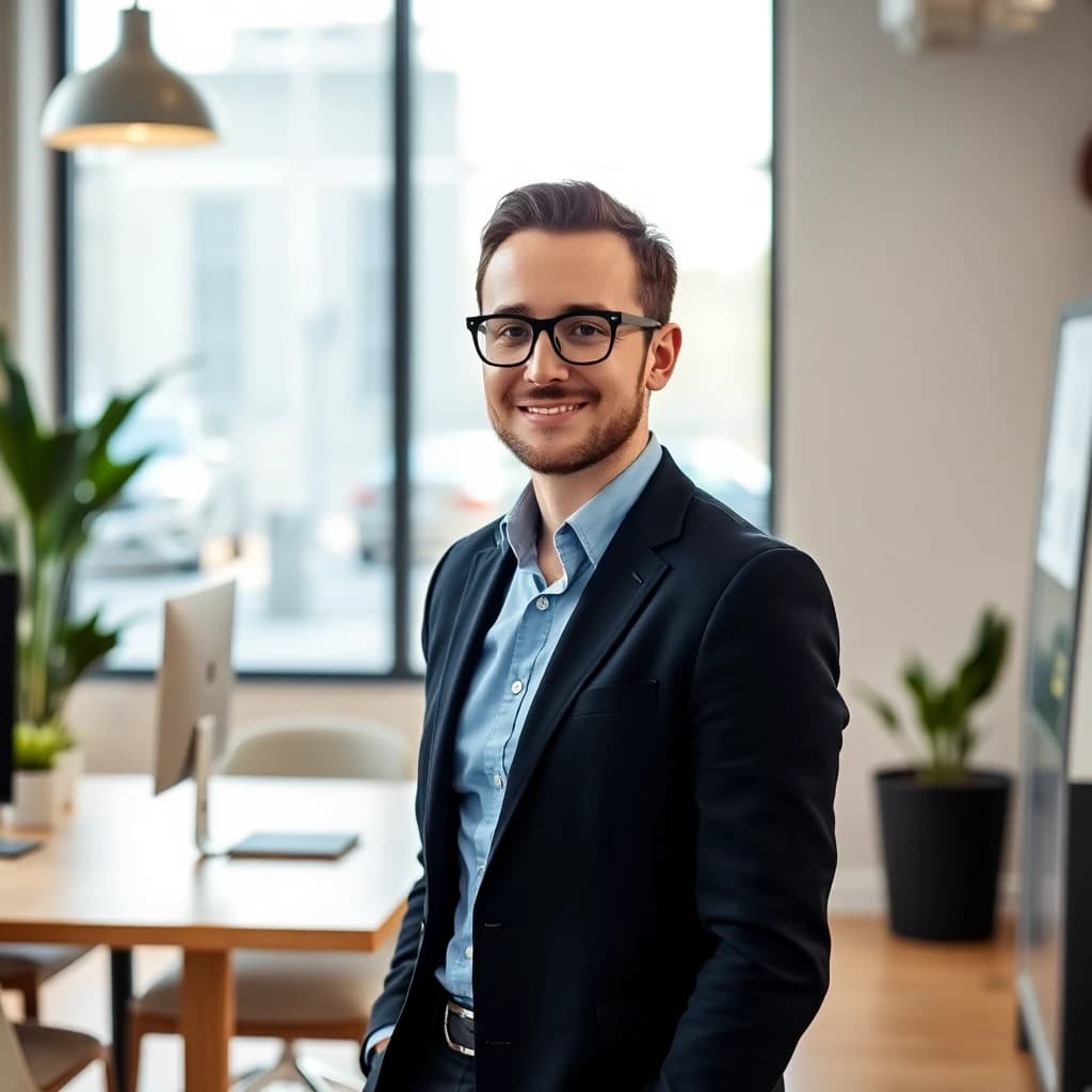 AI generated entrepreneur portrait for LinkedIn and Instagram - SelfAI AI photo studio