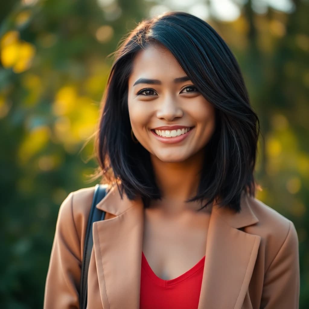 AI generated natural light portrait with golden hour warmth - SelfAI photo studio