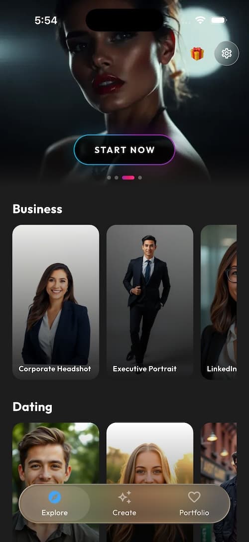 SelfAI AI headshot generator app preview