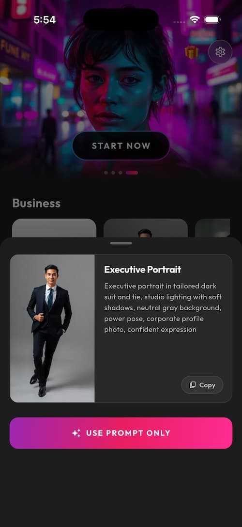 SelfAI AI photo studio app screenshot 3